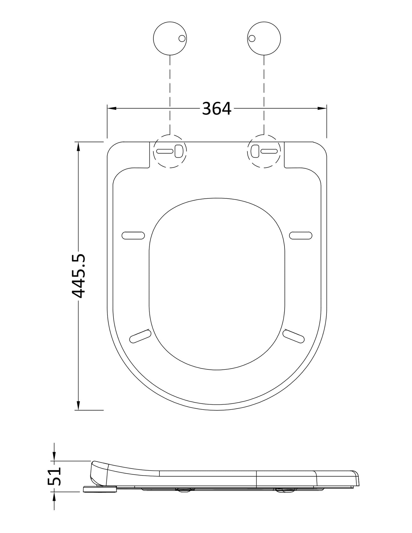 Nuie Luxury D shaped Soft Close Toilet Seat