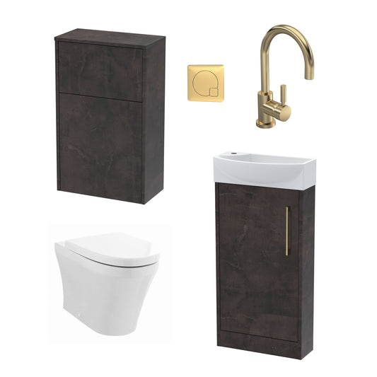 Nuie Juno Floor Standing Unit & WC Toilet Tap Flush Plate