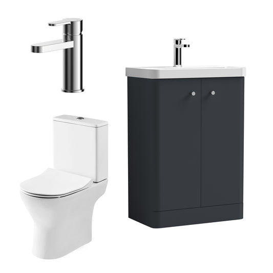 Nuie Core Floor Standing 600mm Unit Tap & Toilet
