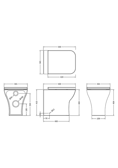 Nuie Ava Back To Wall  Pan & Soft Close Seat