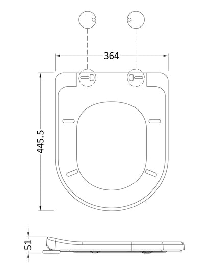 Nuie Luxury D shaped Soft Close Toilet Seat