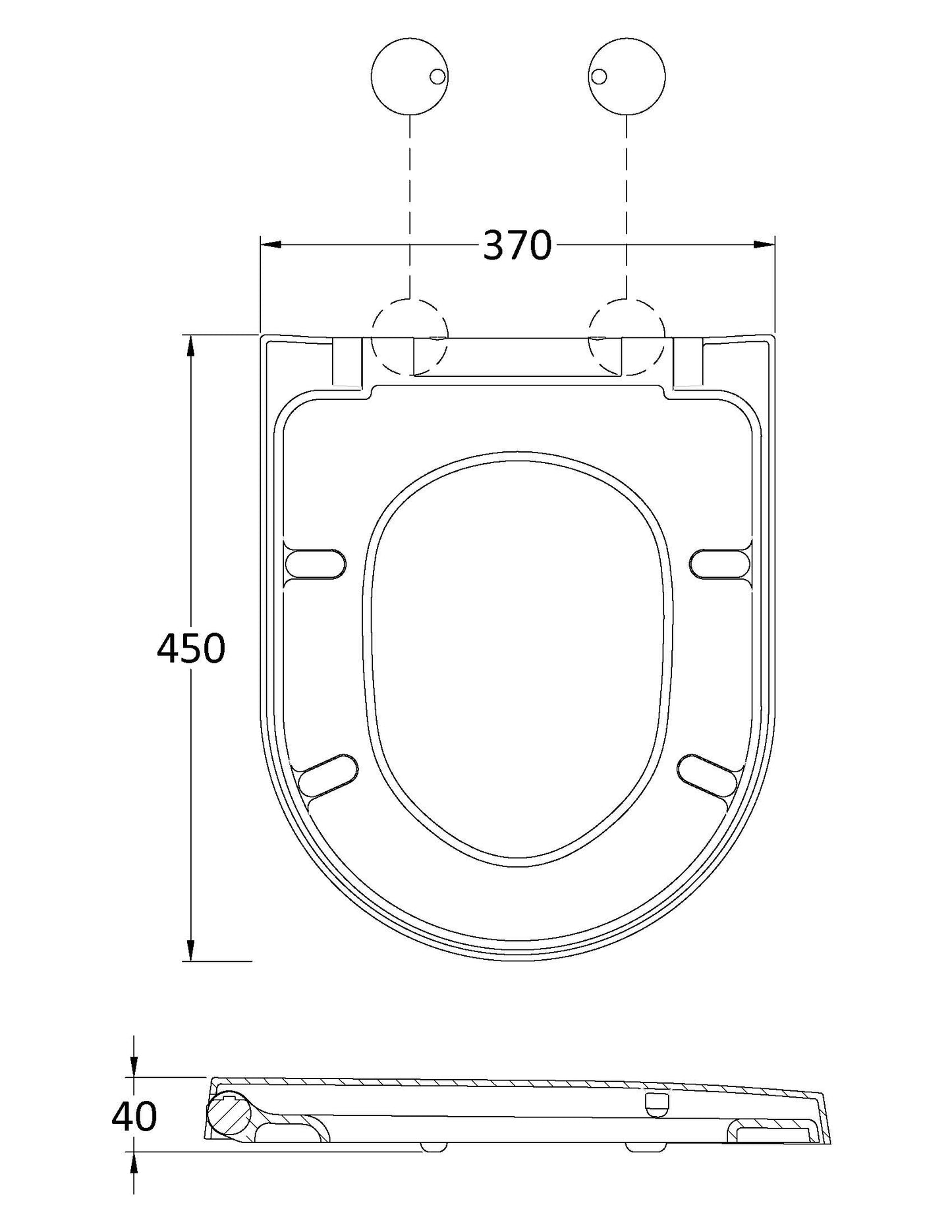 Nuie Luxury D shaped Soft Close Toilet Seat